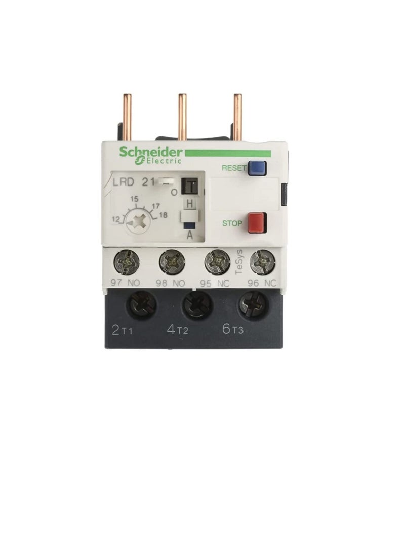 Schneider Electric - Schneider Electric Thermal Overload Relay - 1NO/1NC, 12 → 18 A F.L.C, 18 A Contact Rating, 3P – LRD21 - Image 1