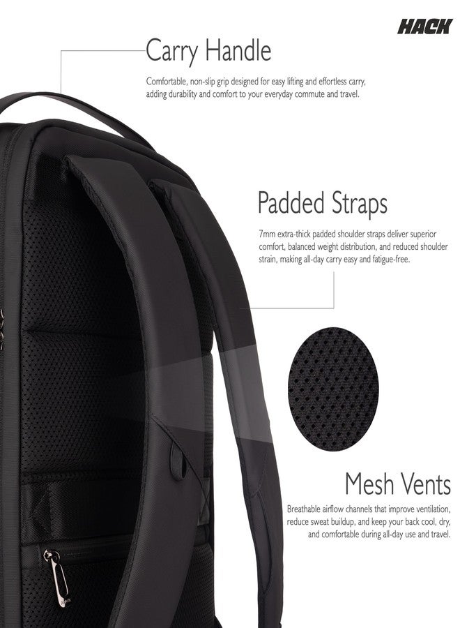 Hack Athletics Premium Mono Backpack | 30L Large Capacity | 15.6” Laptop Backpack | YKK Zippers | Built-in Zipper Lock | Water-Resistant Fabric | Office, School, Travel Backpack for Men & Women - Image 5