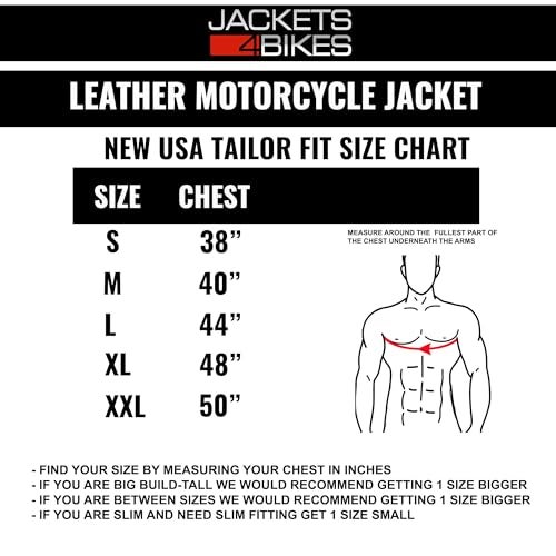 Jackets 4 Bikes Men's SHADOW Motorcycle Distressed Cowhide Leather Armor Black Jacket Biker Black XXL - Image 4
