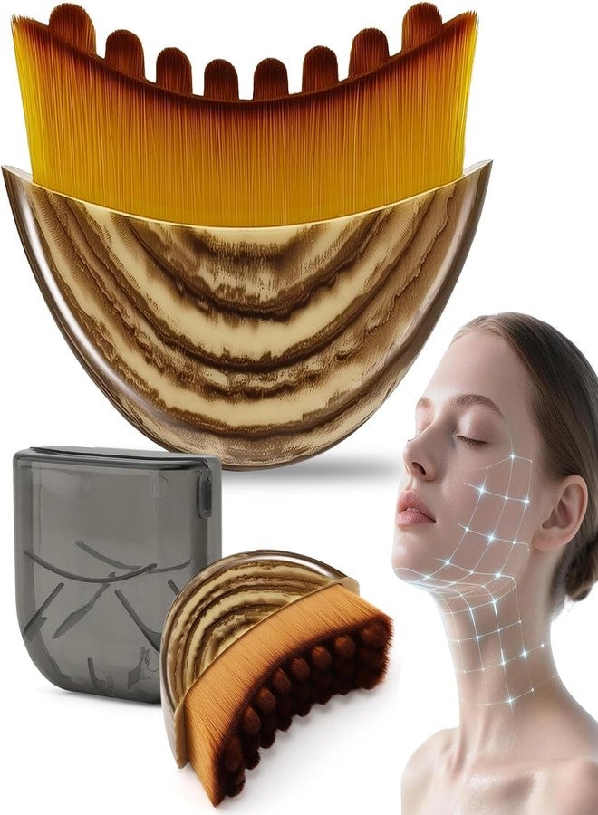 Vashek Lymphatic Brush Guasha | Face Sculpting Tool for De-Puffing, Jawline Definition & Skin Firming | Soft Bristle Facial Lymphatic Drainage Brush for Massage & Skincare Use - Image 1