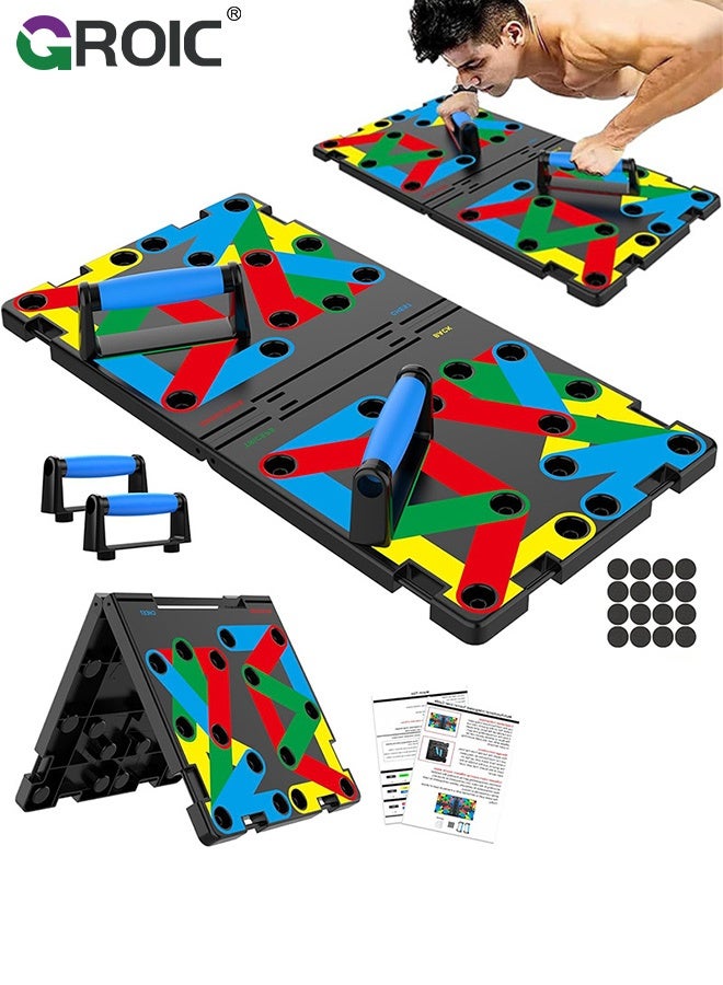 GROIC Multifunctional Push-Up Board with 36 Functions – Foldable Fitness Board Home Gym Equipment for Chest, Shoulders, Back & Triceps Training - Image 1
