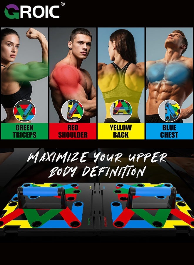 GROIC Multifunctional Push-Up Board with 36 Functions – Foldable Fitness Board Home Gym Equipment for Chest, Shoulders, Back & Triceps Training - Image 4