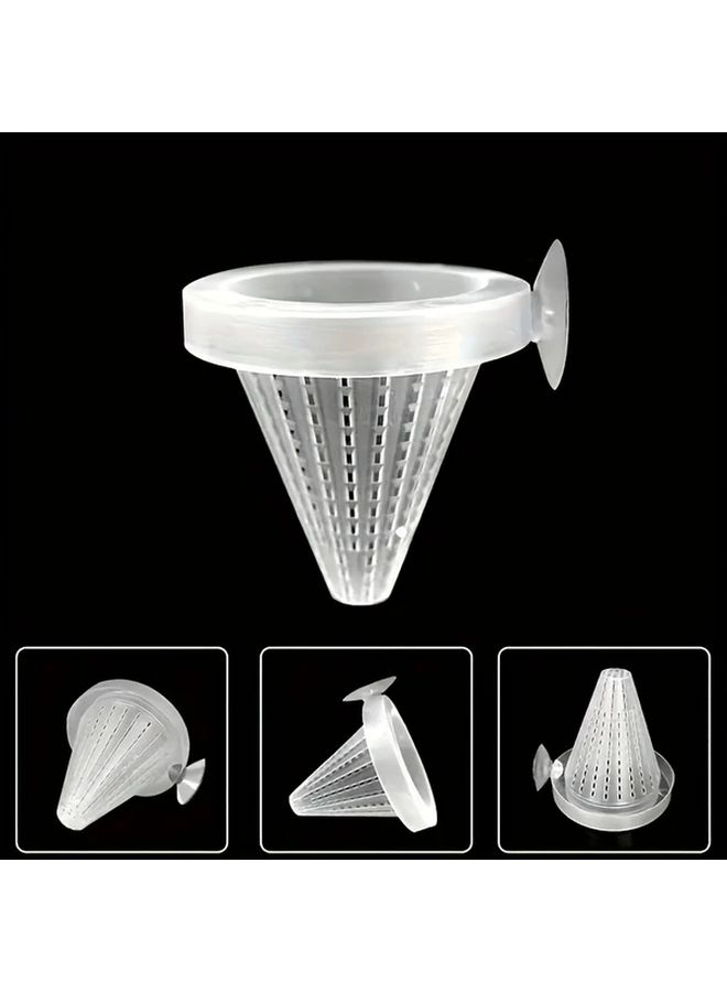 2 Pack White Aquarium Fish Tank Feeders Bait Bucket Design With Live Worms - Image 4