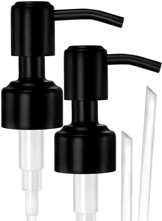 JASAI Durable 304 Stainless Steel Soap Dispenser Pump, Rustproof Black Satin Soap Dispenser Pump Replacement for Regular Mouth(2 Pack) - Image 1