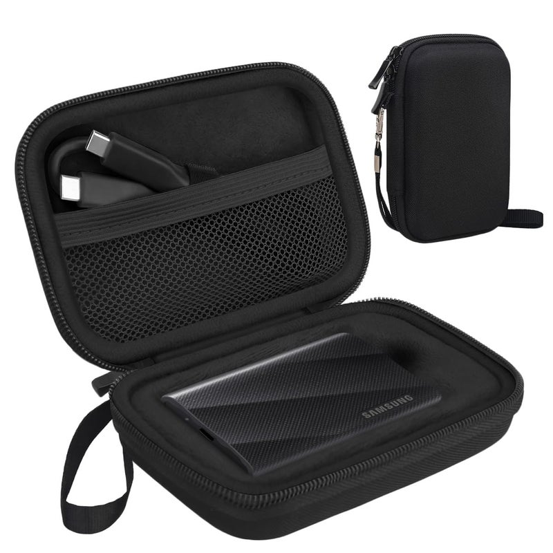 Lacdo Hard Carrying Case for Samsung T9 Portable Solid State Drives 1TB 2TB 4TB USB 3.2 External SSD Hard EVA Shockproof Storage Travel Bag, Black