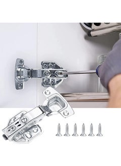 Garlo 4 Pcs Kitchen Units Door Hinges, Soft Close Cupboard Wardrobe Doors Hinges, Folding Doors Hinge with Screws, Full Overlay Mute Cabinet Hinges  - Image 5