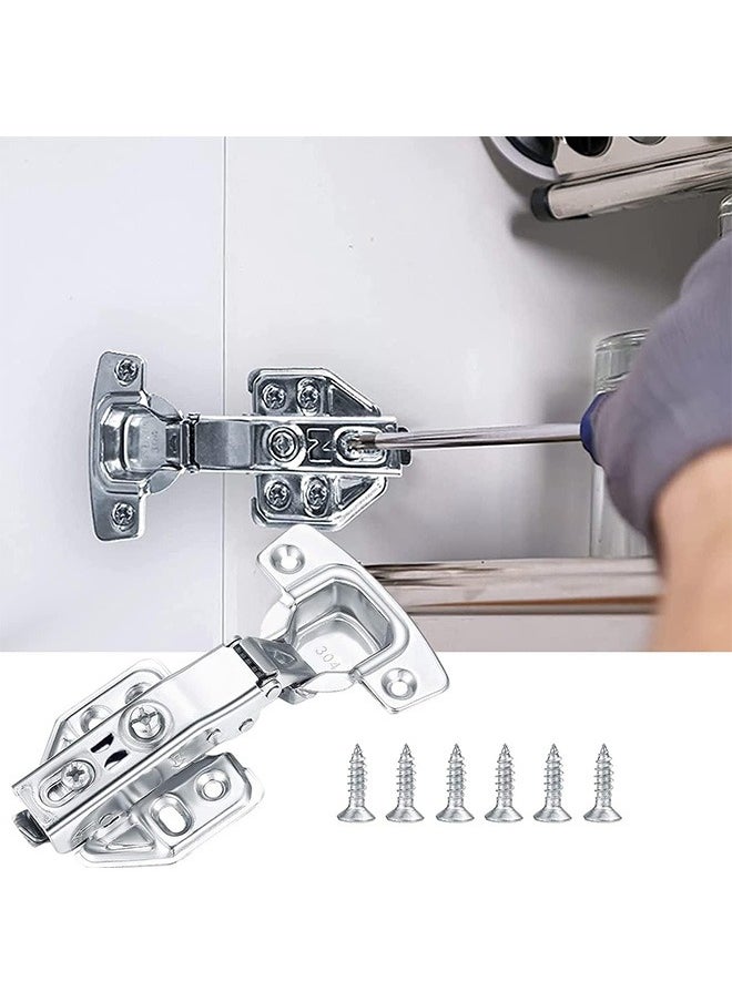 Garlo 4 Pcs Kitchen Units Door Hinges, Soft Close Cupboard Wardrobe Doors Hinges, Folding Doors Hinge with Screws, Full Overlay Mute Cabinet Hinges  - Image 5