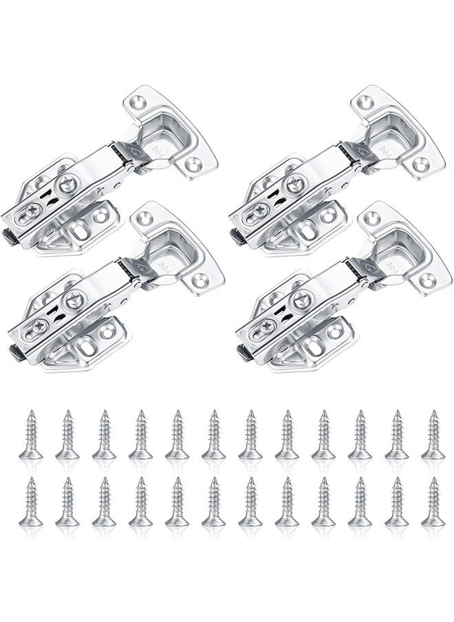 Garlo 4 Pcs Kitchen Units Door Hinges, Soft Close Cupboard Wardrobe Doors Hinges, Folding Doors Hinge with Screws, Full Overlay Mute Cabinet Hinges  - Image 1