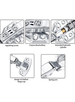 Garlo 4 Pcs Kitchen Units Door Hinges, Soft Close Cupboard Wardrobe Doors Hinges, Folding Doors Hinge with Screws, Full Overlay Mute Cabinet Hinges  - Image 4