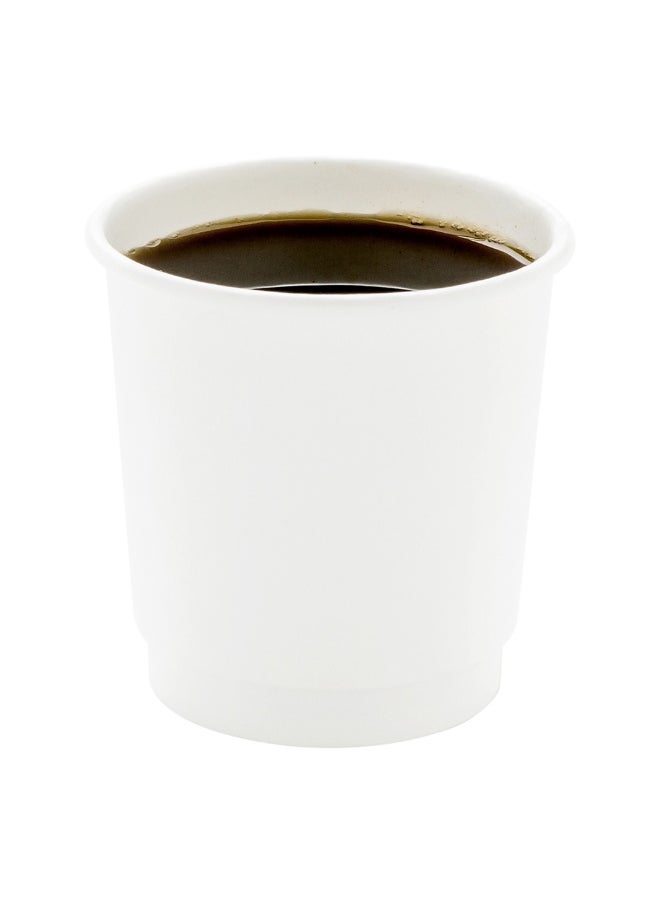 Restaurantware 500 CT Disposable White 4-oz Hot Beverage Cups with Double Wall Design: No Need for Sleeves - Perfect for Cafes - Eco Friendly Recyclable Paper - Insulated - Takeout Coffee Cup  - Image 2