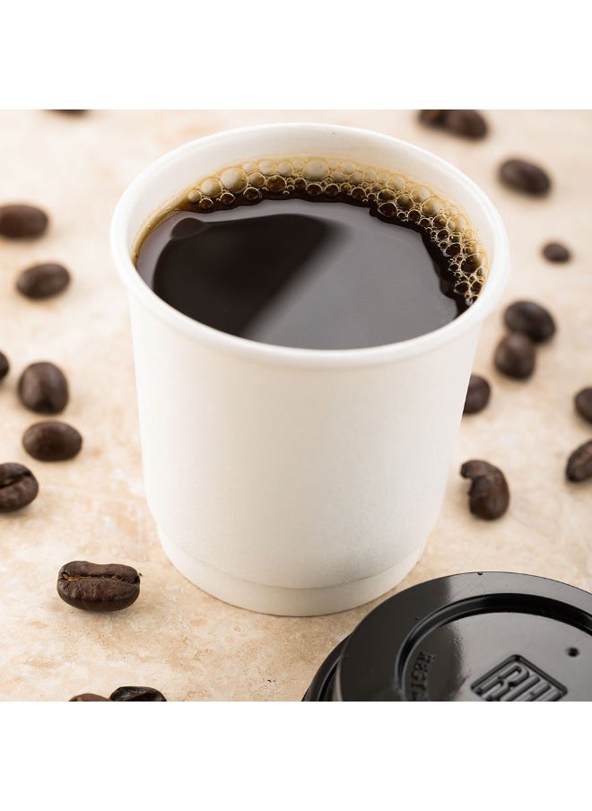 Restaurantware 500 CT Disposable White 4-oz Hot Beverage Cups with Double Wall Design: No Need for Sleeves - Perfect for Cafes - Eco Friendly Recyclable Paper - Insulated - Takeout Coffee Cup  - Image 3
