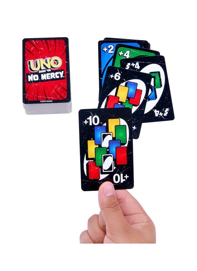 Mattel Games - Original UNO Show 'em No Mercy - Twist to Classic Card Game with Draw 10, Stacking, Swapping & Mercy Rule, Ideal for Kids & Adults, Ages 7+ - Image 1
