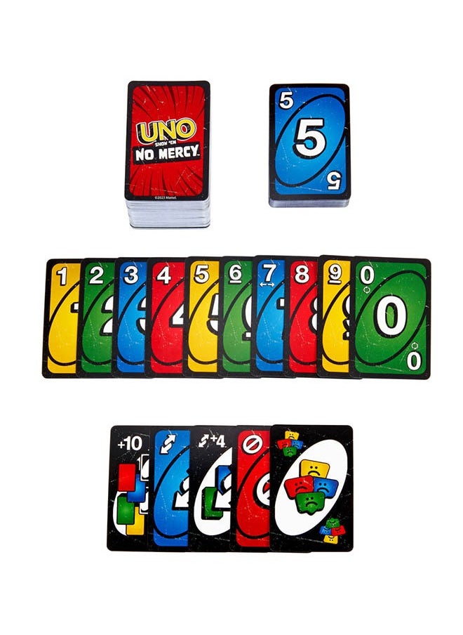 Mattel Games Original UNO Show 'em No Mercy - Twist to Classic Card Game with Draw 10, Stacking, Swapping & Mercy Rule, Ideal for Kids & Adults, Ages 7+  - Image 4