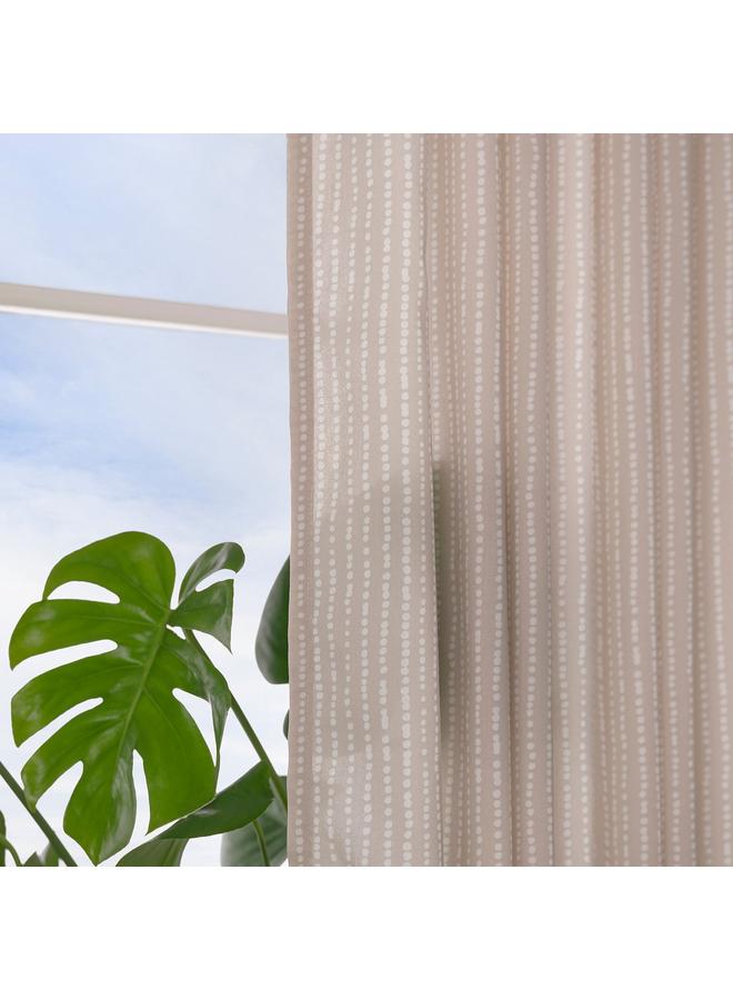 Zaboon Curtains, 1 Pair, Beige/White Dot Pattern/With Heading Tape, 145X300 Cm - Image 3