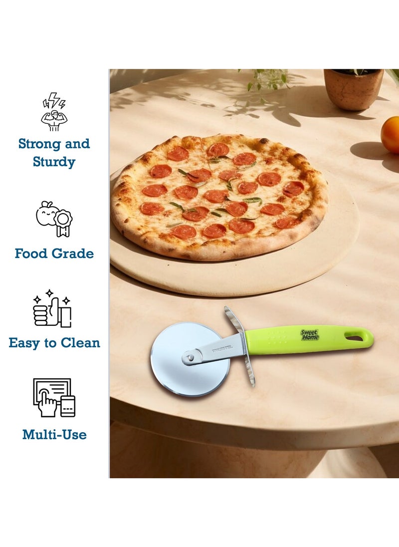 Sweet Home Premium Pizza Cutter - Food Grade Material Smooth Rotating Pizza Slicer Cutter Wheel Stainless Steel Pizza Cutter Wheel - with Non Slip Ergonomic Handle  - Image 3