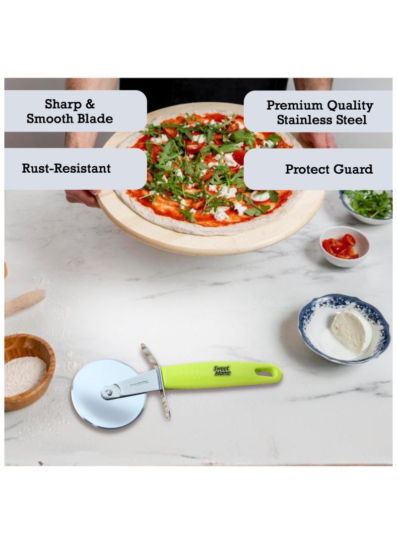 Sweet Home Premium Pizza Cutter - Food Grade Material Smooth Rotating Pizza Slicer Cutter Wheel Stainless Steel Pizza Cutter Wheel - with Non Slip Ergonomic Handle  - Image 4