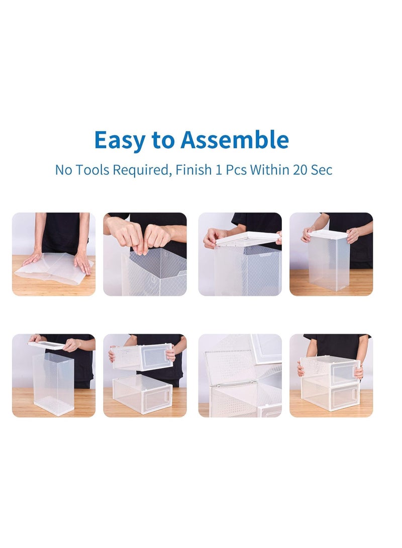 بلومنغ تايم صناديق تخزين أحذية شفافة قابلة للتكديس، 4 قطع من ووترميلون - Image 3