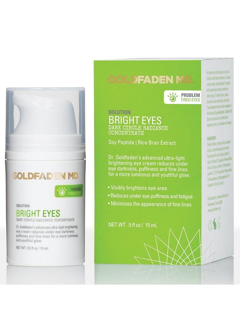 Goldfaden MD GOLDFADEN MD Bright Eyes Dark Circle Concentrate Brightening Eye Cream w/Soy Peptide, Rice Bran Extract & Arnica | May Reduce Under Eye Darkness, Puffiness & Fine Lines 0.5 fl. oz. 