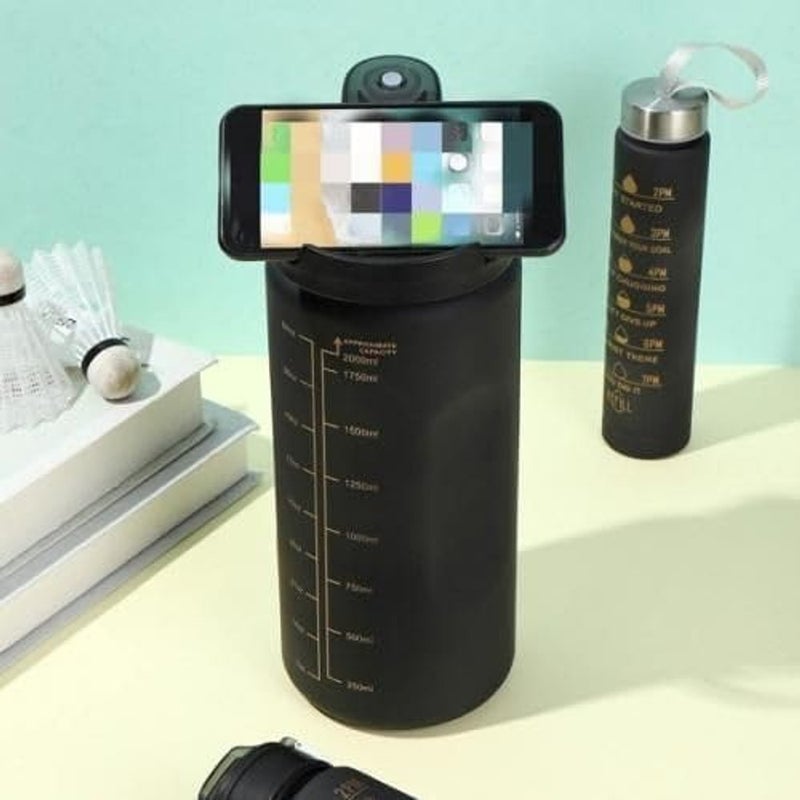 ALKAYAN Set of 3 large capacity motivational sports bottles, large capacity sports bo... - Image 4