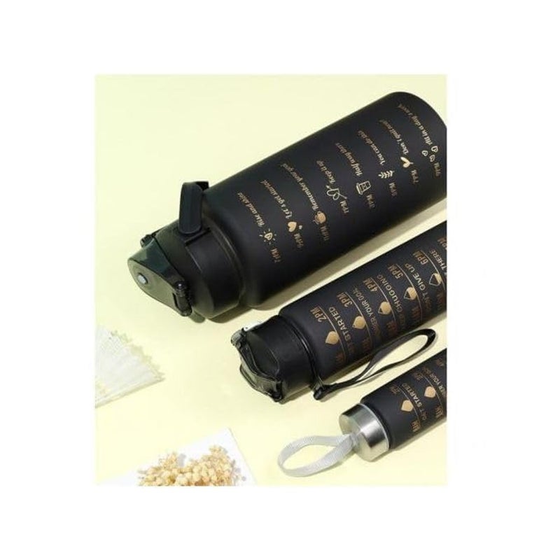 ALKAYAN Set of 3 large capacity motivational sports bottles, large capacity sports bo... - Image 3