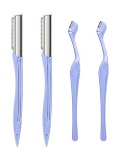 KASTWAVE 4PCS Eyebrow Razor for Women, Facial Razor for Women Face with Cover, Safety Facial Hair Remover Face Shaver Trimmer, Multi Purpose Facial Hair Removal Blades Eyebrow Shaper Tool - Blue  - Image 1