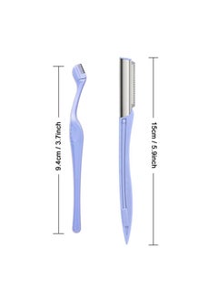KASTWAVE 4PCS Eyebrow Razor for Women, Facial Razor for Women Face with Cover, Safety Facial Hair Remover Face Shaver Trimmer, Multi Purpose Facial Hair Removal Blades Eyebrow Shaper Tool - Blue  - Image 5