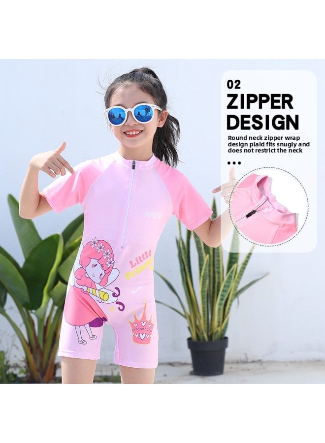 Children's Swimsuit Swimming Suit Boys And Girls Ins Small Medium And Big Children Sun Protection Professional Training One-piece Swimsuit Wholesale-Color:Astronaut Five-piece Set-  - Image 4