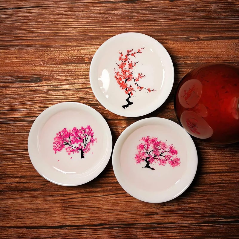 Webahow Magic Sakura Cherry Blossom Sake Cup - 2023 New Ceramic Sake Cold/Hot Temperature Color Changing Cup Glasses, Japanese Tea Wine Soju Sake Cup Glasses Set, Magical Blooming Sake Cups (Sakura- Cold＆Hot) - Image 5