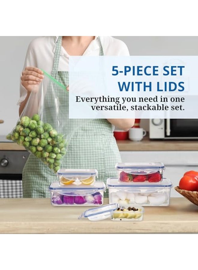 Westinghouse Rectangular Food Storage Box Set | 5 Sizes: 0.24L, 0.5L, 1.0L, 1.5L, 2.5L | Leak-Proof Lids | Stackable & Space-Saving - Image 3