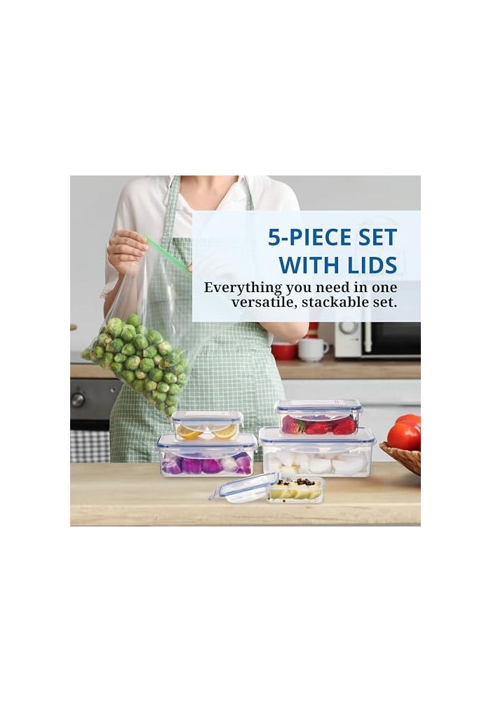 Westinghouse USA Rectangular Food Storage Box Set | 5 Sizes: 0.24L, 0.5L, 1.0L, 1.5L, 2.5L | Leak-Proof Lids | Stackable & Space-Saving - Image 4