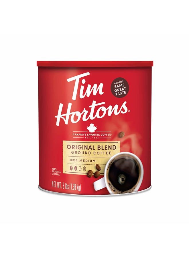 Tim Hortons خليط أصلي، قهوة مطحونة متوسطة التحميص، القهوة المفضلة في كندا، مصنوعة من حبوب أرابيكا 100%، علبة سعة 48 أونصة - Image 1