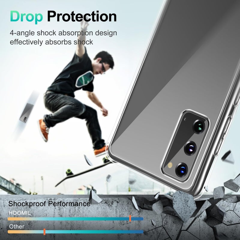 HOOMIL Case for Samsung Galaxy S20 6.2-Inch, Non-Yellowing, Drop Protection, Anti-Scratch Transparent Hard Back Phone Cover - Crystal Clear - Image 5