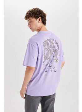 Man Boxy Fit Rick and Morty Licensed Crew Neck Printed T-Shirt