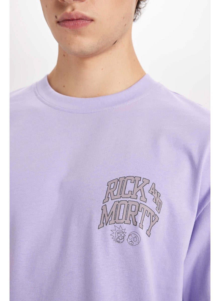 DeFacto - Man Boxy Fit Rick and Morty Licensed Crew Neck Printed T-Shirt - Image 1