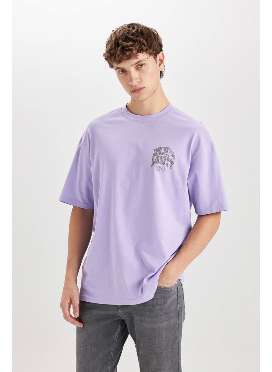 DeFacto - Man Boxy Fit Rick and Morty Licensed Crew Neck Printed T-Shirt - Image 1