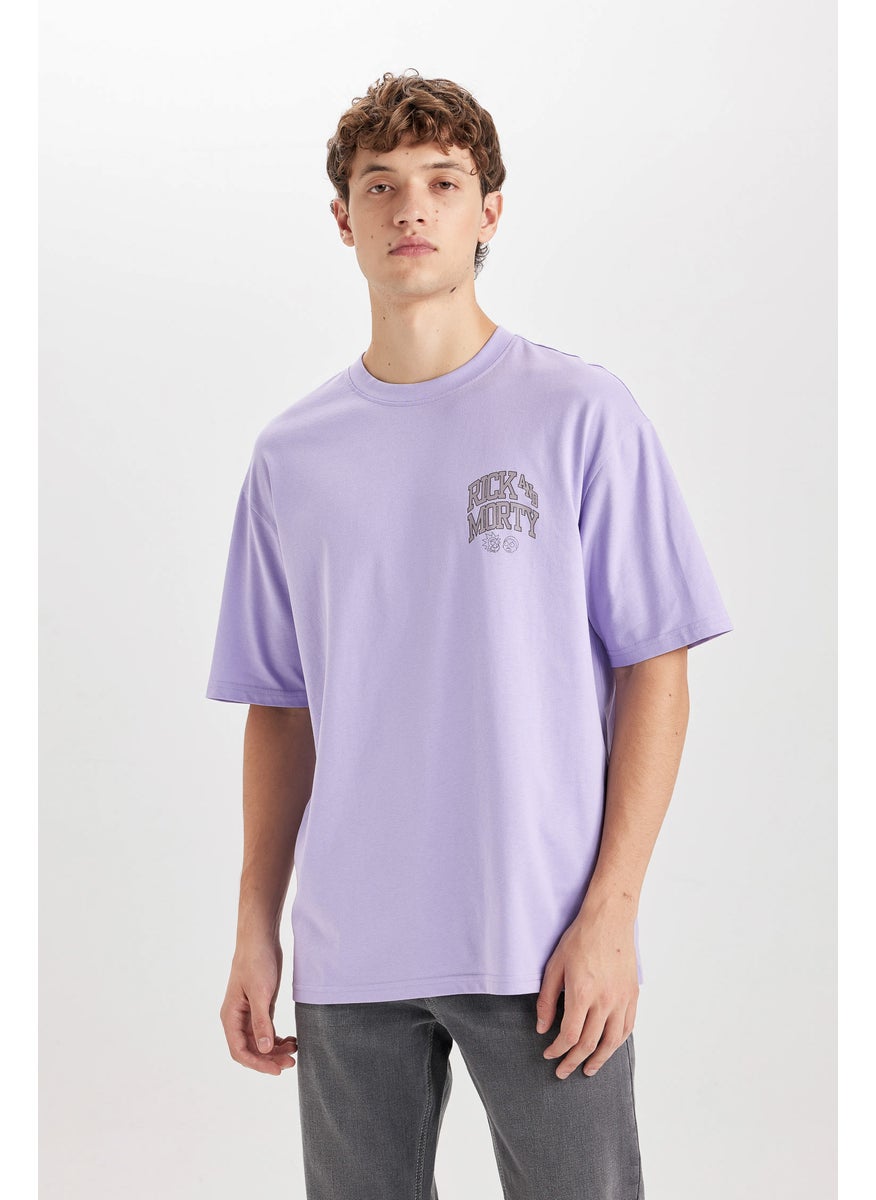 DeFacto - Man Boxy Fit Rick and Morty Licensed Crew Neck Printed T-Shirt - Image 1