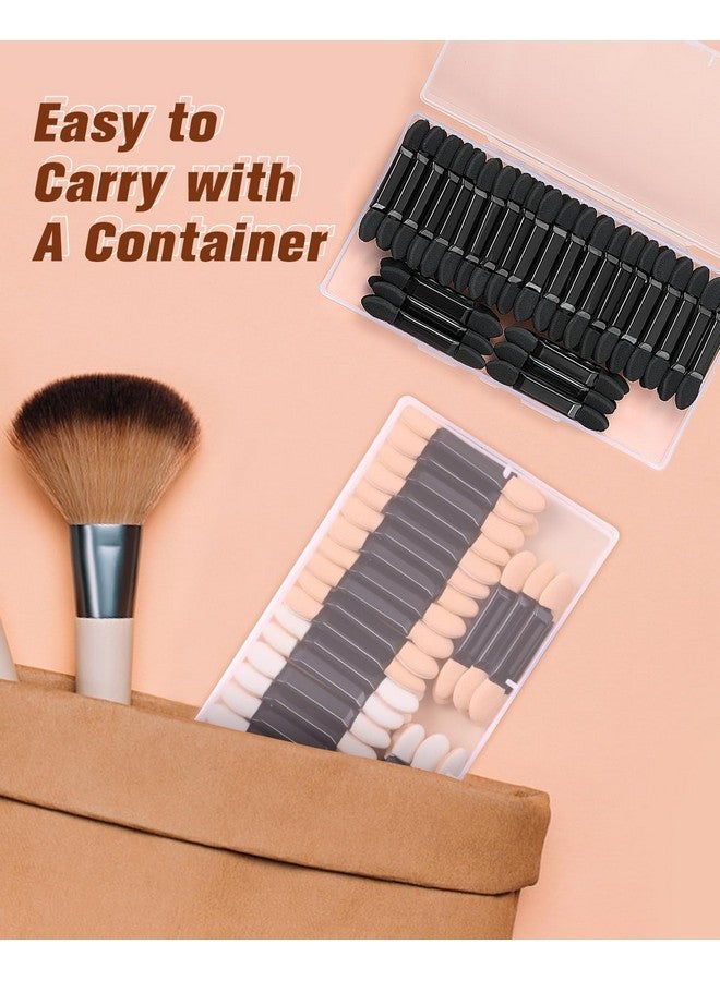 MORGLES 50 Pcs Double Ended Eyeshadow Applicators Sticks With Organizer, Disposable Makeup Applicators, Sponge Tip Eye Shadow Brush Bulk. - Image 5