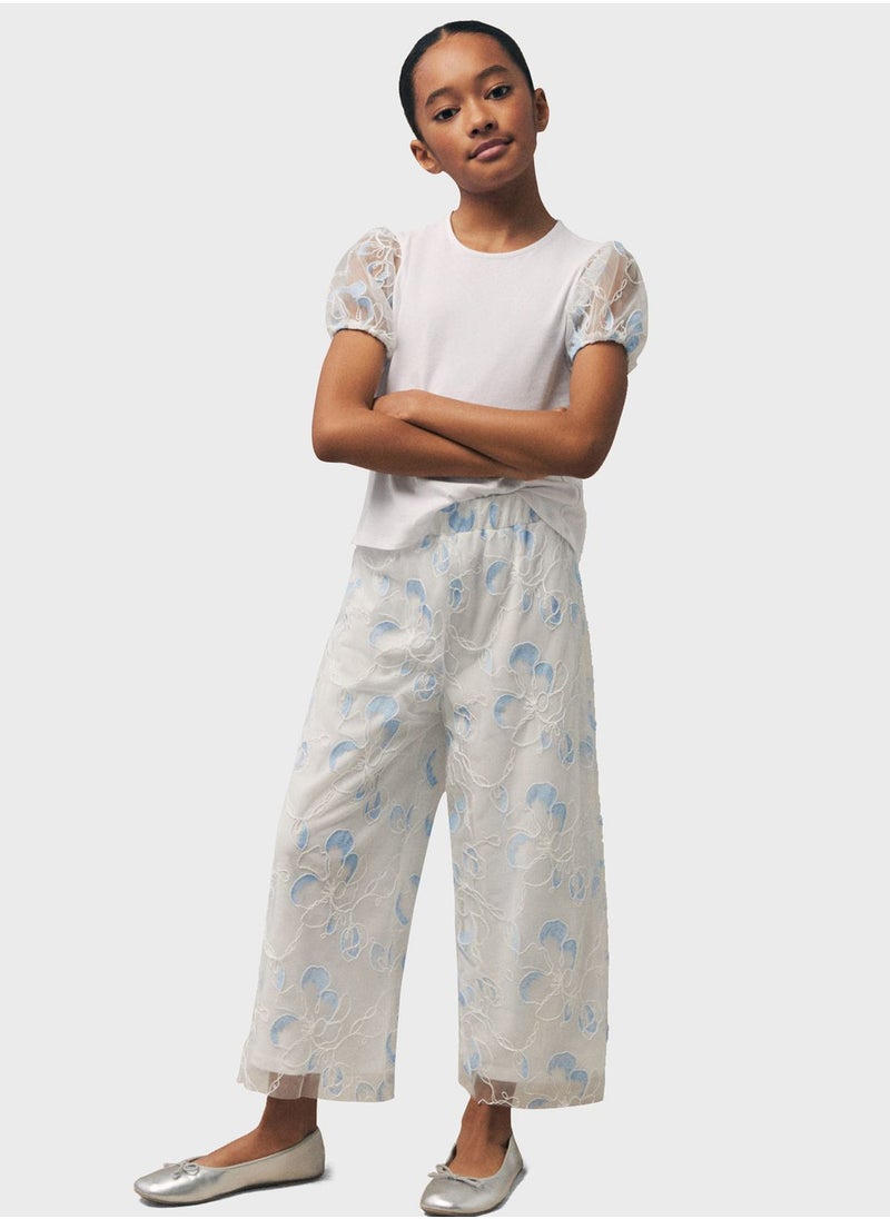 MANGO - Kids Mesh Detail Pants - Image 1
