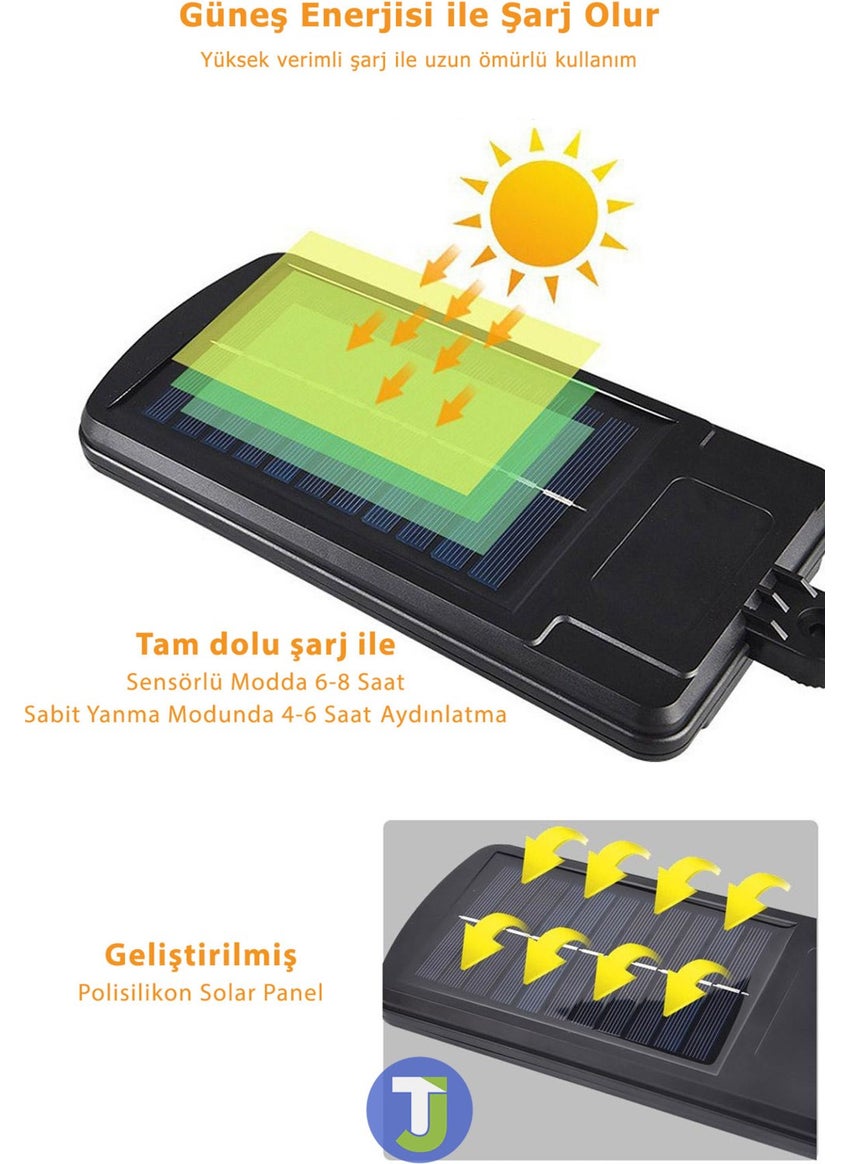 Technojet - Remote Controlled 120COB LED 6 Eyes Solar Garden Lighting Solar Powered Lamp Projector - Image 1