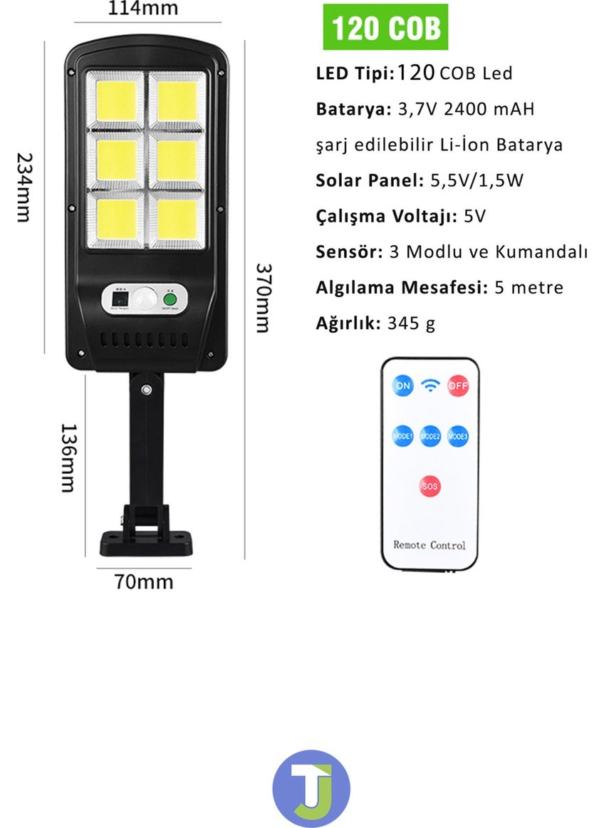 Technojet - Remote Controlled 120COB LED 6 Eyes Solar Garden Lighting Solar Powered Lamp Projector - Image 1