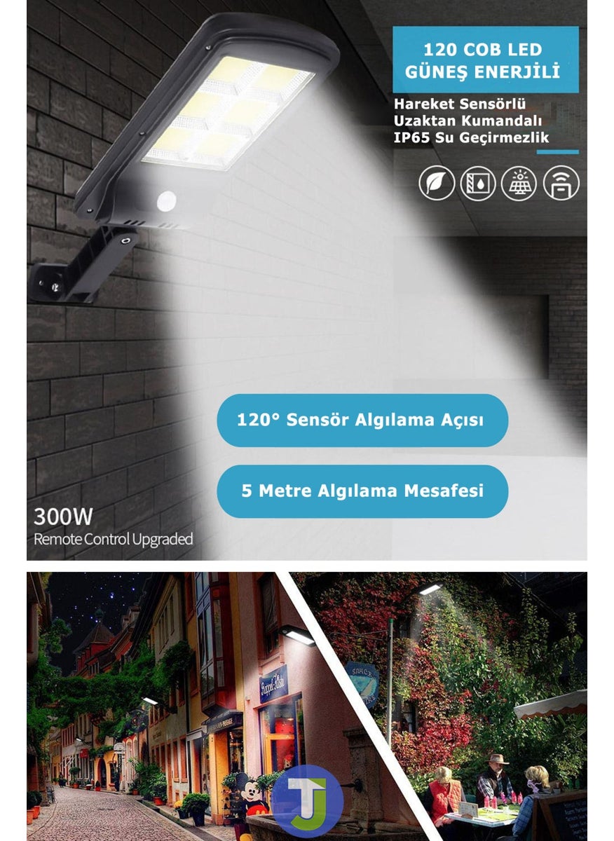 Technojet - Remote Controlled 120COB LED 6 Eyes Solar Garden Lighting Solar Powered Lamp Projector - Image 1