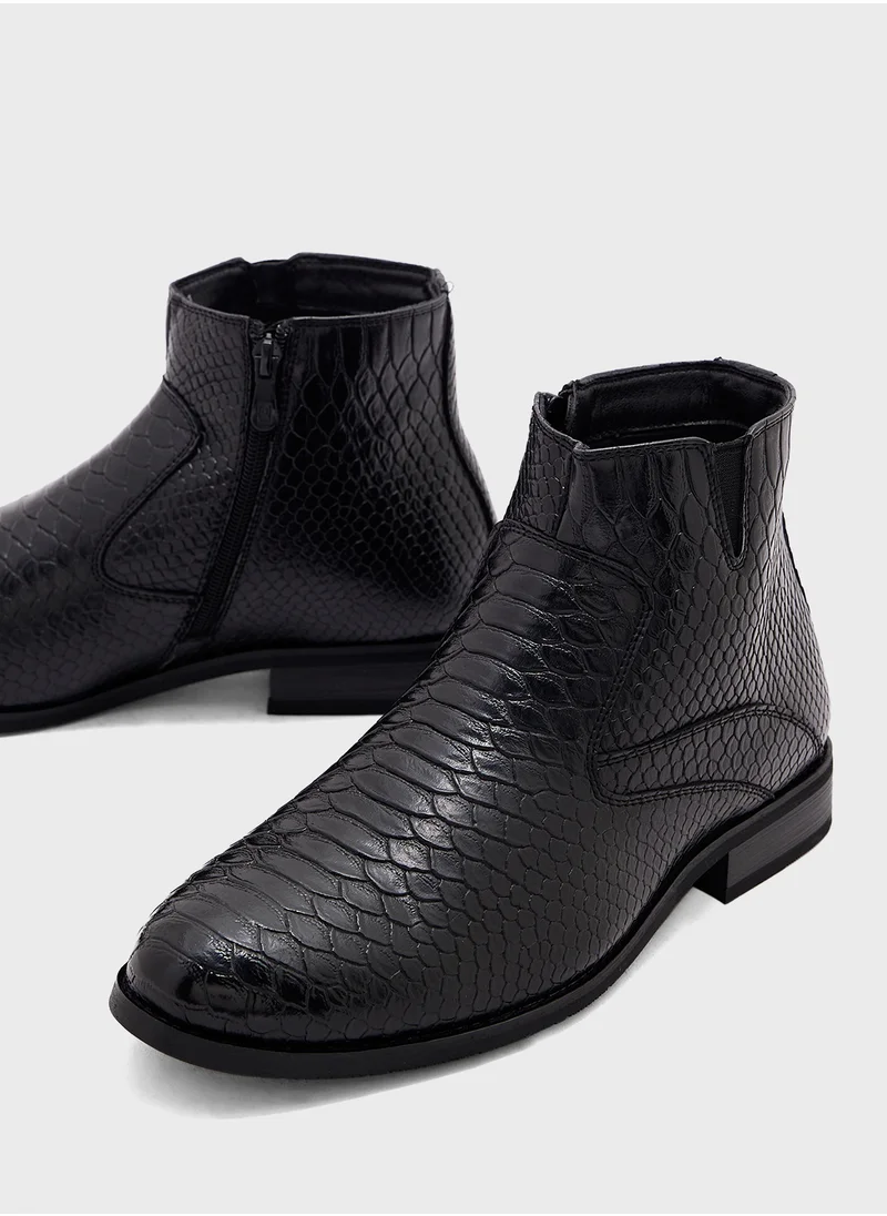 روبرت وود Snake Texture Formal Boots