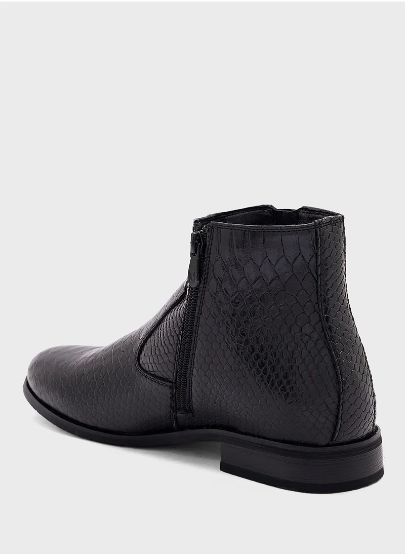 روبرت وود Snake Texture Formal Boots