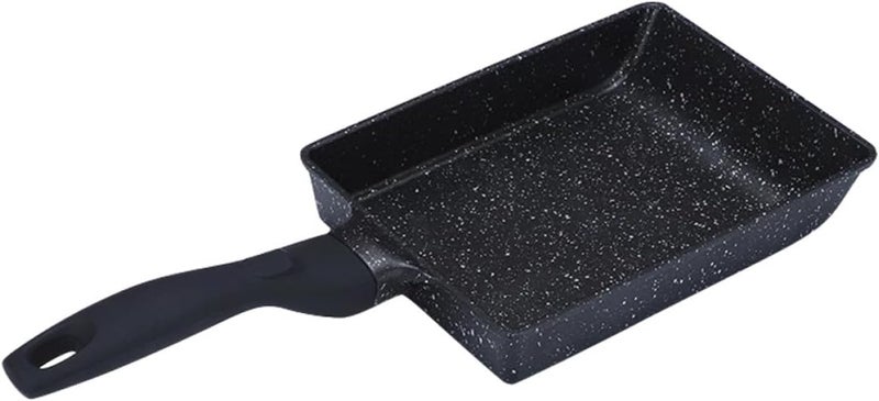 Healeved Nonstick Tamagoyaki Egg Roll Pan, Compact Black Maifan Stone Coating Skillet with Handle, Compatible with Induction Cookers for Home Breakfast Cooking - Image 1