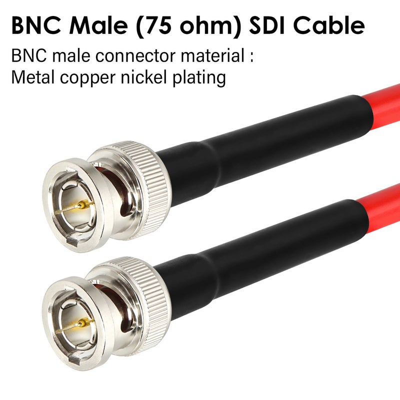 XRDS -RF 6FT SDI Cable - 75 Ohm RG59 BNC Male Cable for 4K 1080P 3G/6G HD SDI Camera Monitor Video Recorder SDI to HDMI Converter Splitter Security Camera - Image 2