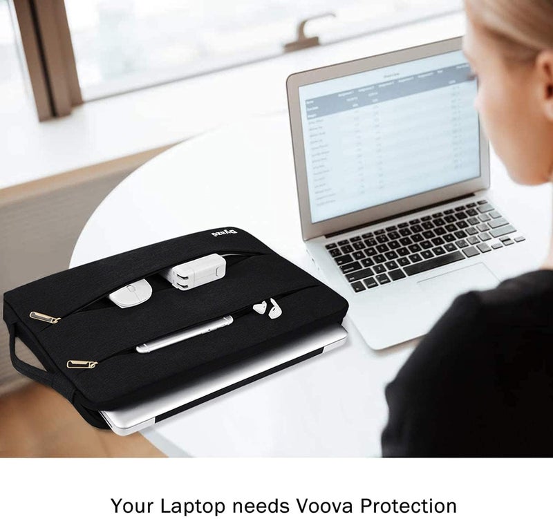 Dyazo Water Resistant 14.1 Inch Laptop Sleeves Case Cover With Handle & 2 Front Accessories Pocket Compatible For Mac book Pro, Lenovo, Hp, Mi, Dell & Other Notebooks Up to 14 Inches (Black) - Image 4