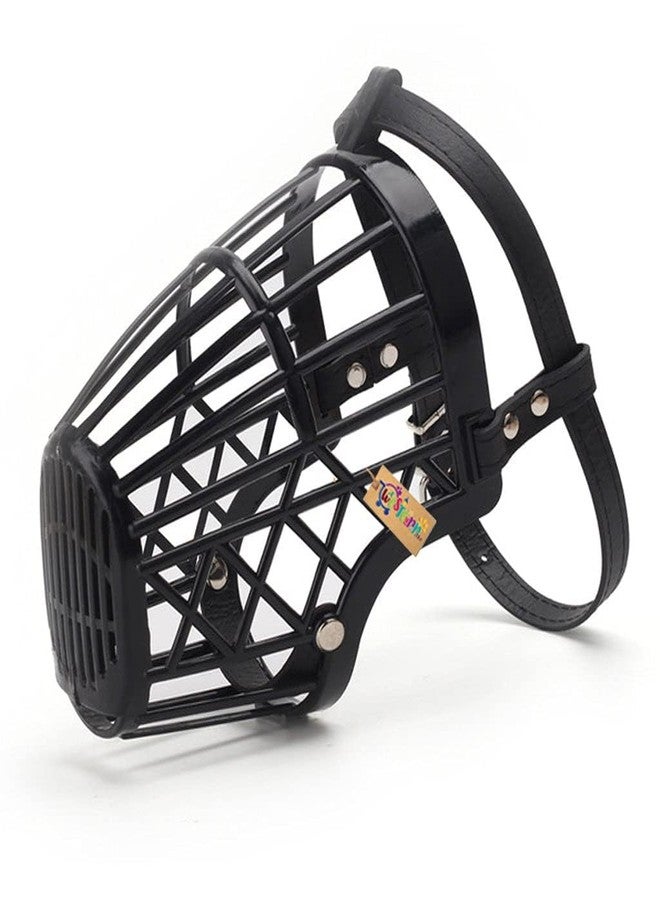 ويستيرن إرا كمامة للكلاب من العصر الغربي، حزام قابل للتعديل، غطاء للفم، تصميم سلة، مضاد للعض والمضغ للكلاب/الجراء (أسود) (صغير جدًا) - Image 1