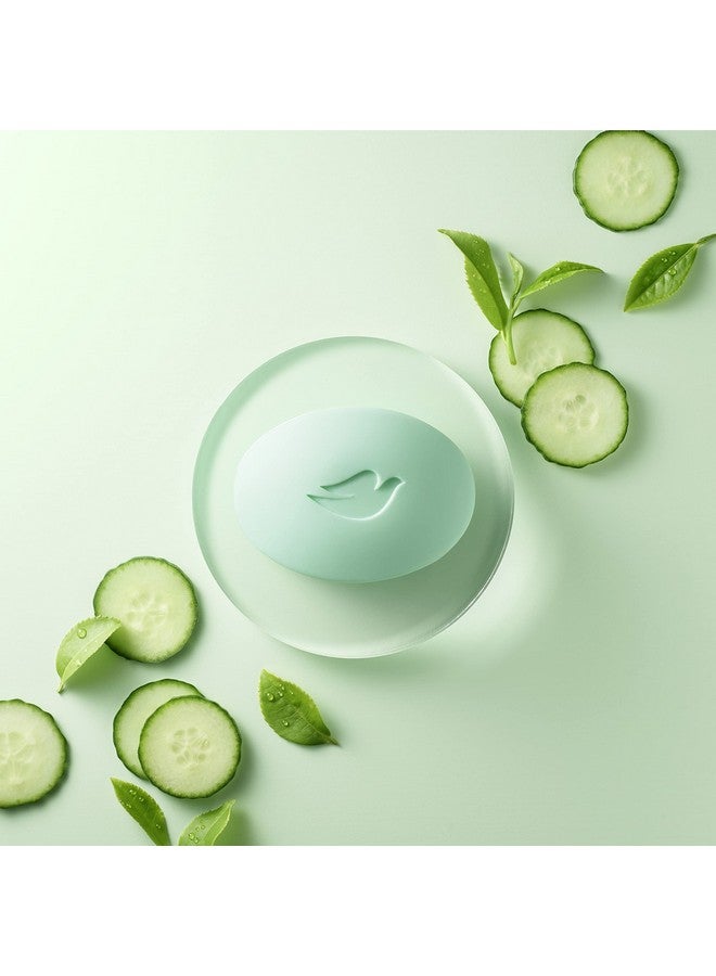 دوف صابون دوف للعناية بالبشرة لبشرة أكثر نعومة، الخيار والشاي الأخضر، مرطب أكثر من الصابون العادي، 3.75 أونصة، 14 قطعة - Image 3