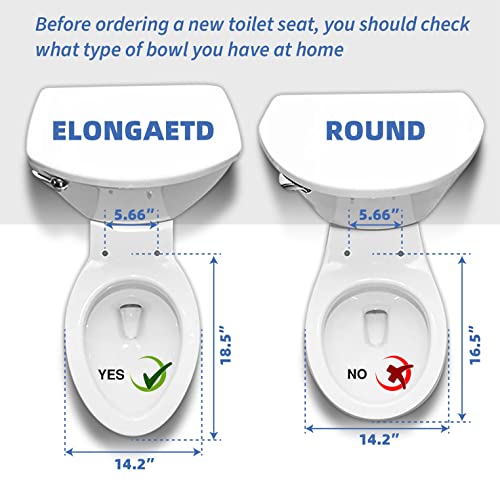 CcBello Commercial Heavy Duty Open Front Toilet Seat Without Cover, Thickened Material, Never Loosen, ELONGATED, White (18.5”), 1-Pack - Image 5