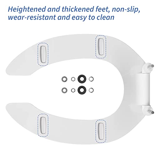 CcBello Commercial Heavy Duty Open Front Toilet Seat Without Cover, Thickened Material, Never Loosen, ELONGATED, White (18.5”), 1-Pack - Image 3